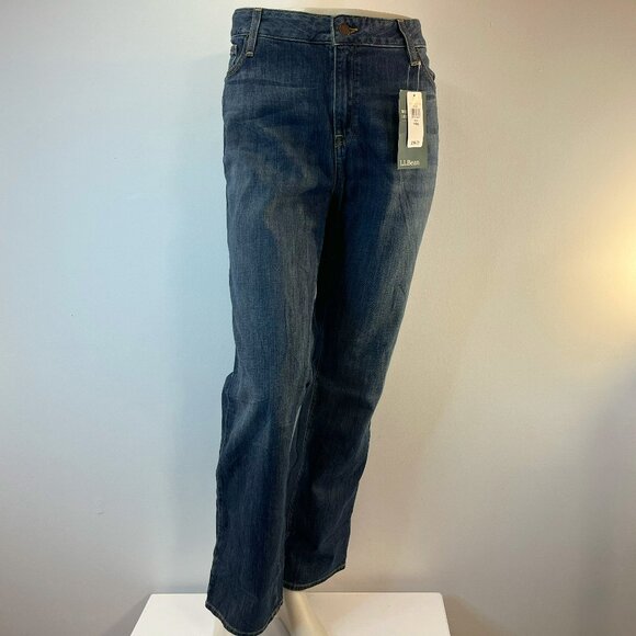 L.L. Bean Women's Favorite Fit Straight Leg 1912 Denim Jeans - Size 14 Reg - NWT - Picture 1 of 5